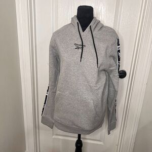 Reebok Mens Sweatshirts M Gray RI Tape OTH Hoodie Pullover Activewear NWT‎